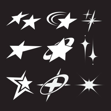 Gelecekçi Y2K Yıldız Vektör İllüstrasyonu