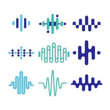 Ses Dalgaları Logo Vektörü İllüstrasyonu