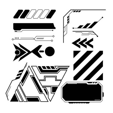 Siyahi Gelecekçi Nesne Vektör İllüstrasyonu