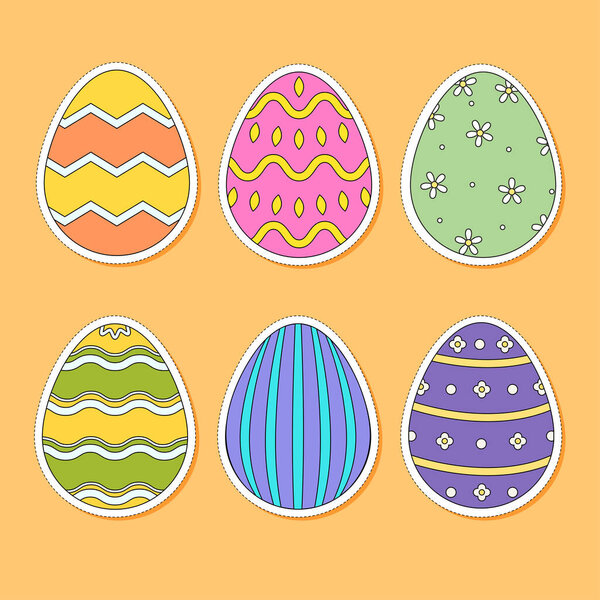 Easter Egg Sticker Vector Illustration