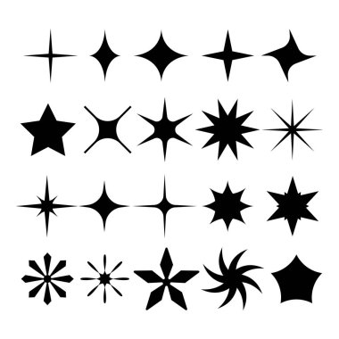 Brutalist Geometrik Yıldız Vektörü İllüstrasyonu