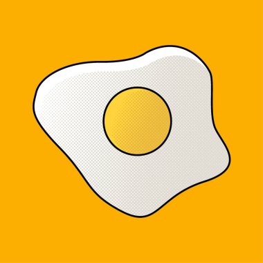 Sunny Side Up Yumurta Vektörü İllüstrasyonu