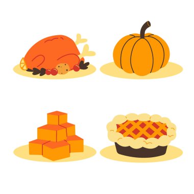 Şükran Günü Ögesi Basit Vektör İllüstrasyonu