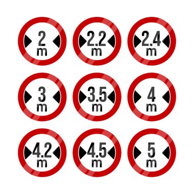 Genişlik Sınırı İşaret Vektörü İllüstrasyonu