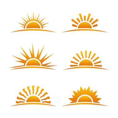 Yükselen Güneş Logo Vektörü İllüstrasyonu