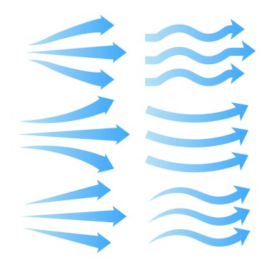 Hava Rüzgarı Akış Yönü Vektör İllüstrasyonu