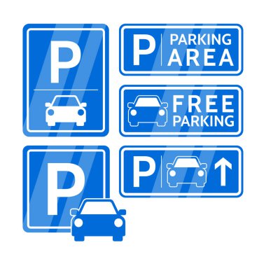 Otopark Bölgesi İmza Vektörü İllüstrasyonu