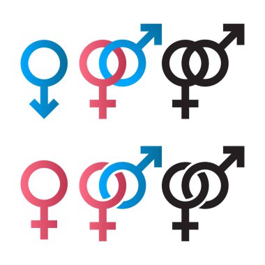Gradyan Cinsiyet Sembol Vektörü İllüstrasyonu