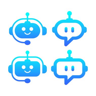 Gradyan Sohbet Robotu Logo Vektörü İllüstrasyonu
