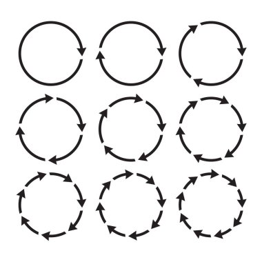 Siyah Çember Oklar Vektör Resimlendirmesi