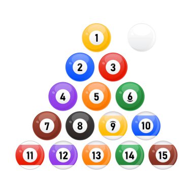 Sayılar Koleksiyon Vektörü İllüstrasyonlu Bilardo Topları