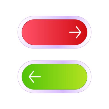 Kırmızı ve Yeşil Geçiş Tuşu Vektör İllüstrasyonu