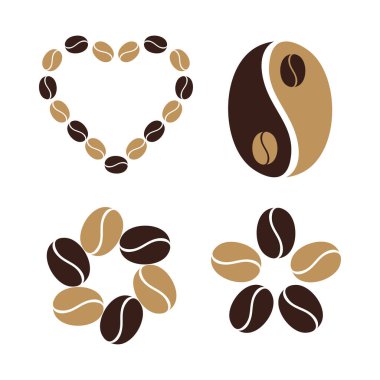 Minimalist Kahve Fasulye Vektörü İllüstrasyonu