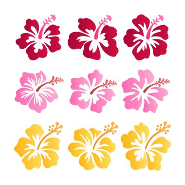 Güzel Hibiscus Çiçek Vektörü İllüstrasyonu