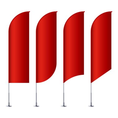 Kırmızı Reklam Bayrağı Vektör İllüstrasyonu