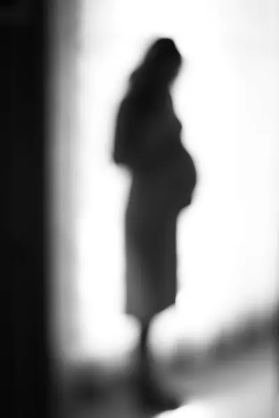 Hamile bir kadının silueti.