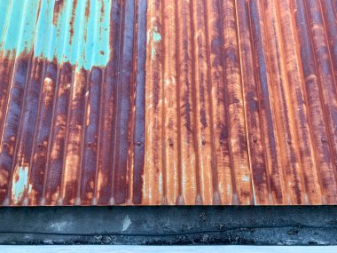 Eski çinko paslı çatı dokusu arkaplanı