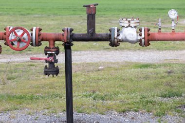 Kapakçıklı gaz çıkarma makineleri yemyeşil bir alanda duruyor ve arka planda bir ağaç çizgisi var. Bu da doğal ortama entegre edilmiş bir endüstriyel konumu gösteriyor..