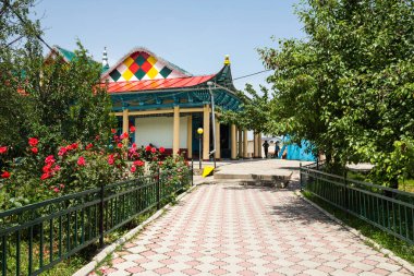Kırgızistan Karakol 'daki Dungan Camii' nin ahşap tarihi binası