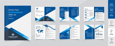 Şirket profil tasarımı modern düzeni sergiliyor, 12 sayfalık kurumsal broşür düzenlenebilir şablon düzeni Şirket profil tasarımı modern düzeni sergiliyor, 12 sayfalık kurumsal broşür düzenlenebilir şür düzeni