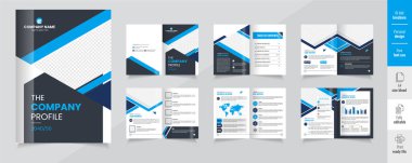 Şirket profil tasarımı modern düzeni sergiliyor, 12 sayfalık kurumsal broşür düzenlenebilir şablon düzeni Şirket profil tasarımı modern düzeni sergiliyor, 12 sayfalık kurumsal broşür düzenlenebilir şür düzeni