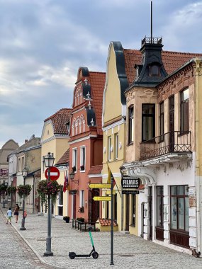 Kedainiai, Litvanya - 19 Ağustos 2023: Kedainiai tarihi merkezi. Litvanya 'nın küçük kasabası. 