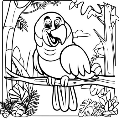 Temiz bir 2B siyah beyaz vektör çizimi oluştur