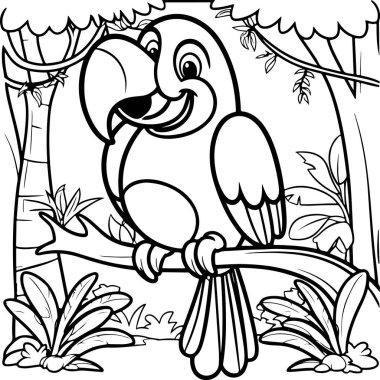 Temiz bir 2B siyah beyaz vektör çizimi oluştur