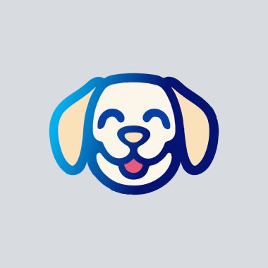 Köpek logosu tasarım simgesi vektör çizimi