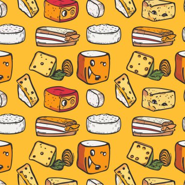 Kusursuz desenli peynir çizimi Vecto