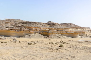Bu Salwa Shelf Hills Desert landscape with limestone hillocks in the background, Qatar