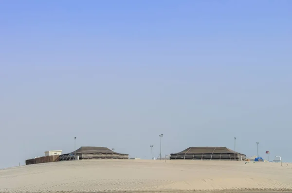 Deserto Local Acampamento Com Barracas Árabes Tradicionais — Fotografia de Stock