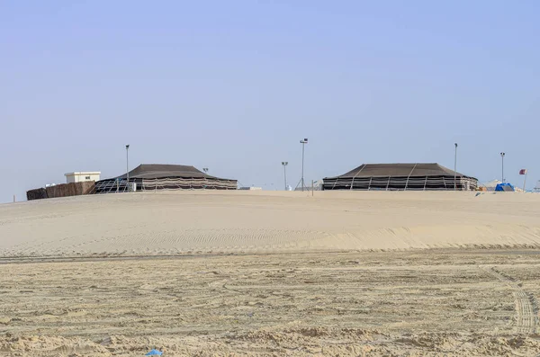 stock image Desert landscape with tents at a camping site