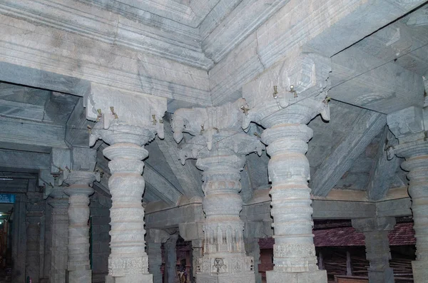 Porción Del Templo Los Mil Pilares Saavira Kambada Basadi Moodbidri —  Fotos de Stock