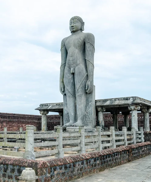 Статуя Граніту Шрі Гоматешвара Баубалі Каркала Індія — стокове фото