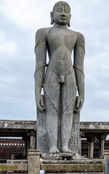 Статуя Граніту Шрі Гоматешвара Баубалі Каркала Індія — стокове фото