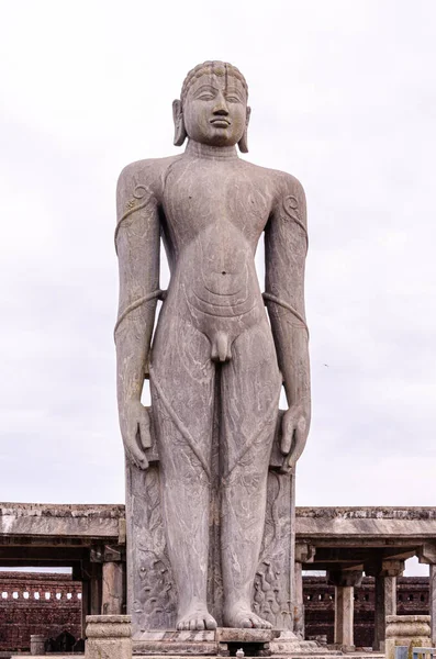 Granieten Monoliet Standbeeld Van Shri Gomateshwara Bahubali Karkala India — Stockfoto