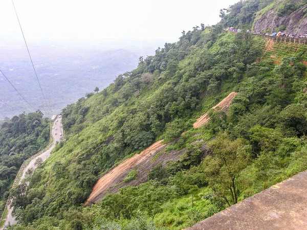 Горный Перевал Участка Дороги Wayanad Churam Изгибами Волос Tamilnaadu Индия — стоковое фото