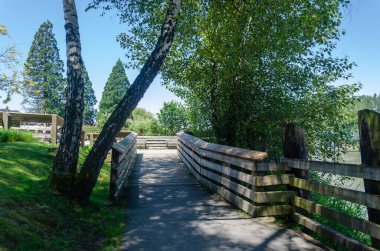 Fraser Nehri 'nin kıyısında Langley, Kanada, BC