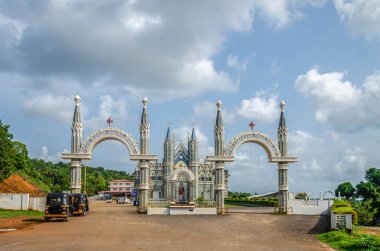 Entrance of St. Lawrence Minor Basilica at Attur, Karkala, India clipart