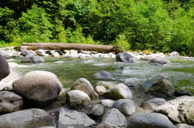 Cascade Falls yakınlarındaki Kettle Nehri BC, Kanada 'nın kuzeydoğusunda yer almaktadır.