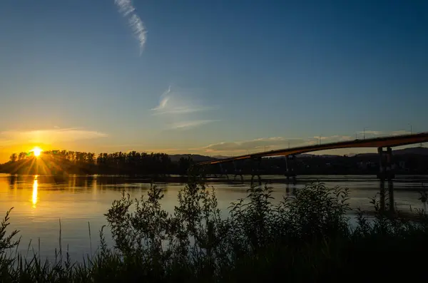 stock image Sunset on the Fraser River, Mission, British Columbia, Canada