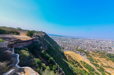 View of Jaipur city from Nahargarh fort in Rajasthan, India clipart