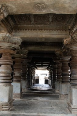 Harihareshwara Tapınağı 'nın bir kısmı Harihar, Karnataka eyaleti, Hindistan' da 12. yüzyılda inşa edildi.