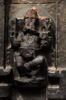 Harihareshwara Tapınağı 'nın bir kısmı Harihar, Karnataka eyaleti, Hindistan' da 12. yüzyılda inşa edildi.