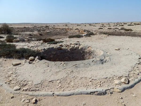 stock image Ancient well at Al Ruwaida, Qatar.