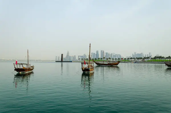 stock image An Evening view of corniche in Doha, Qatar