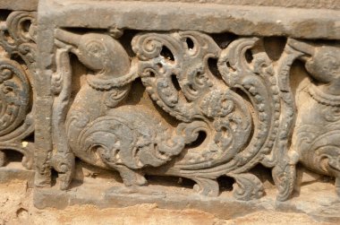 Harihareshwara Tapınağı 'nın bir kısmı Harihar, Karnataka eyaleti, Hindistan' da 12. yüzyılda inşa edildi.