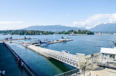 Kanada, Vancouver, British Columbia, Kanada 'daki deniz uçağı limanı.