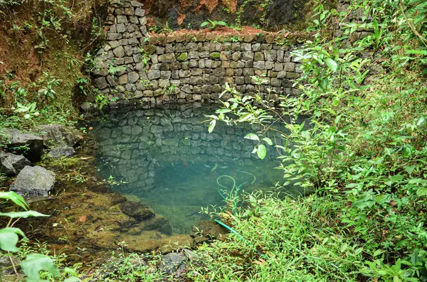 stock image Open spring water well in a village